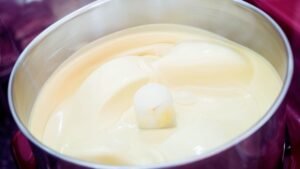 Melting White Chocolate for Homemade Starbucks Style Peppermint White Chocolate Mocha Recipe