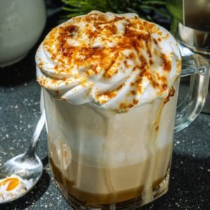 Homemade Toasted White Chocolate Latte Inspired by Dunkin