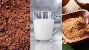 Ingredients for Homemade Nesquik Chocolate Milk