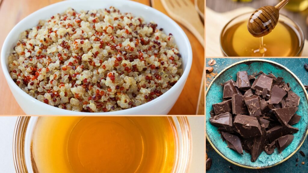 Ingredients for Dark Chocolate Quinoa Crisps