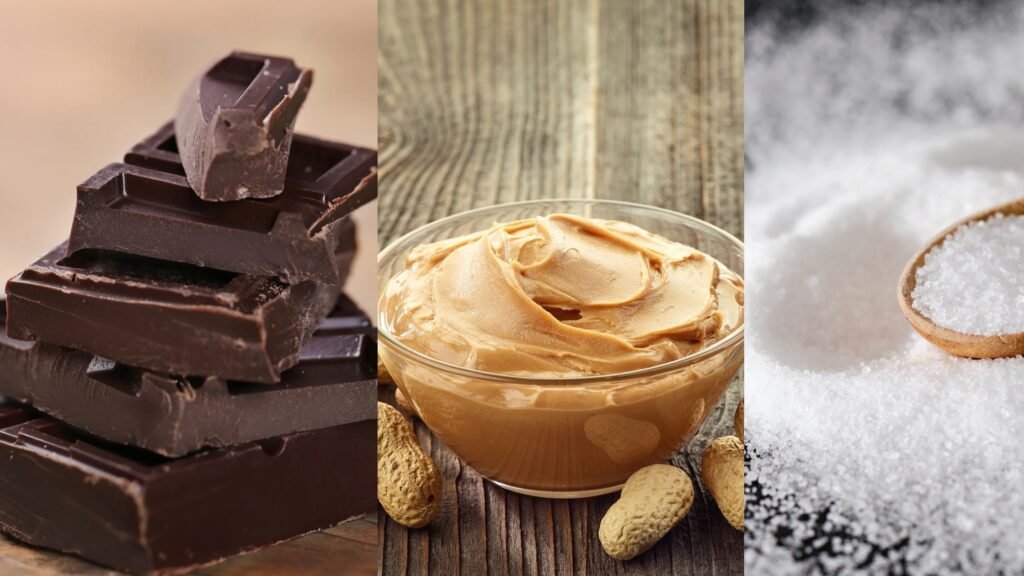Ingredients for dark chocolate Peanut Butter Cups