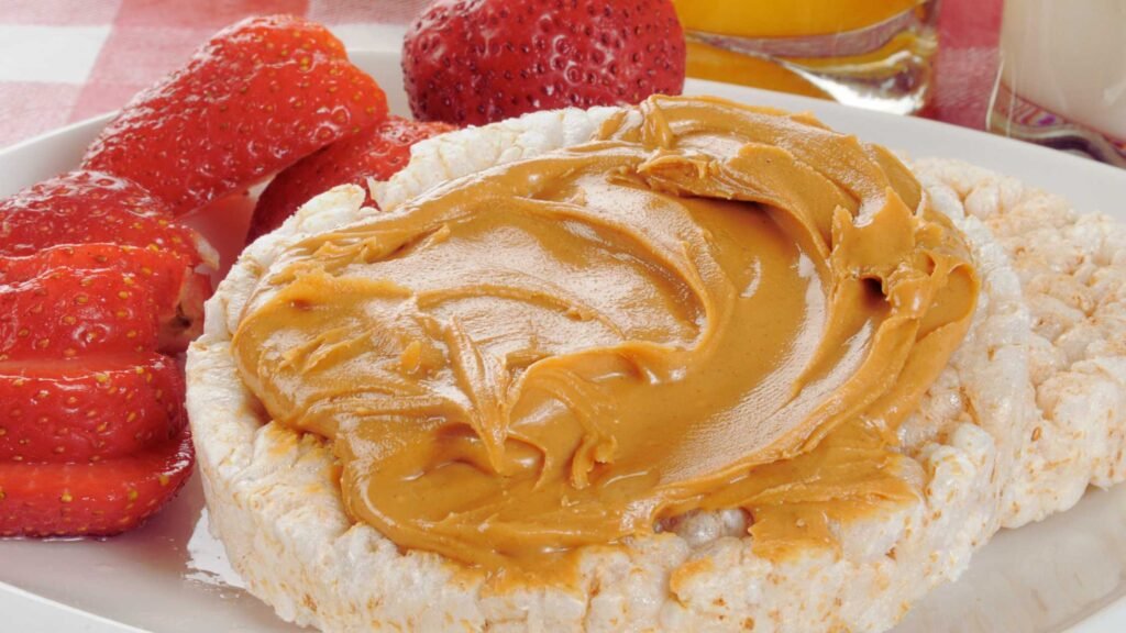 Rice cakes with almond butter