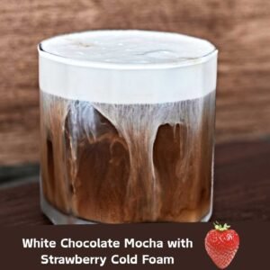 Ingredients for Iced White Chocolate Mocha with Strawberry Cold Foam Recipe