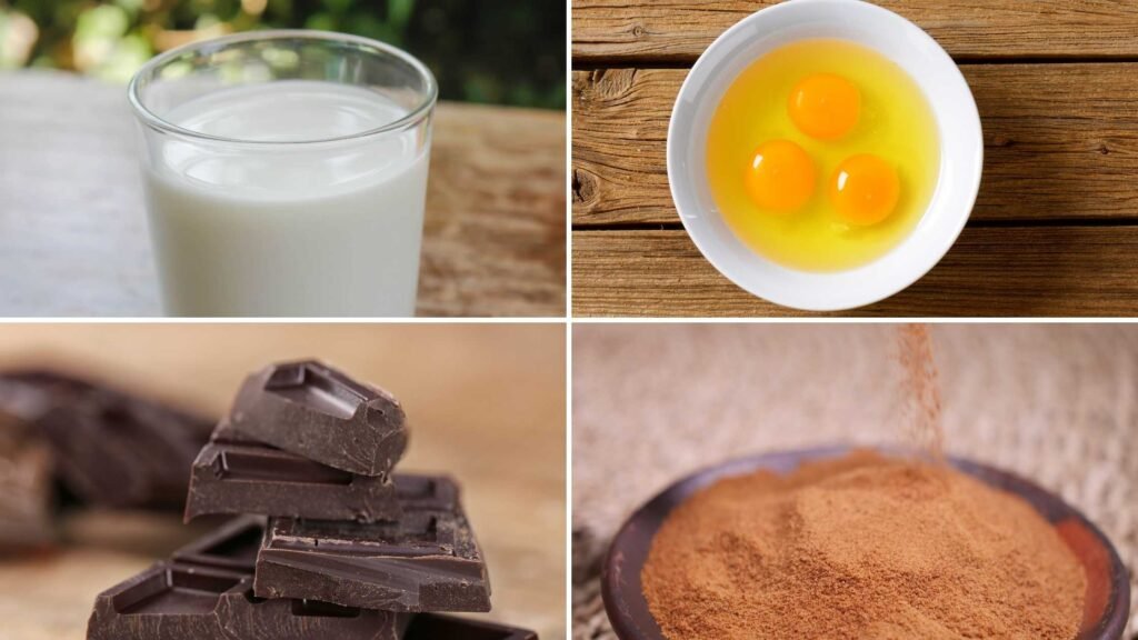 Ingredients for Homemade Chocolate Pudding without Cornstarch or Flour Recipe