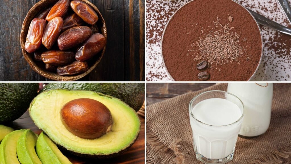 Ingredients for Chocolate Avocado Date Pudding