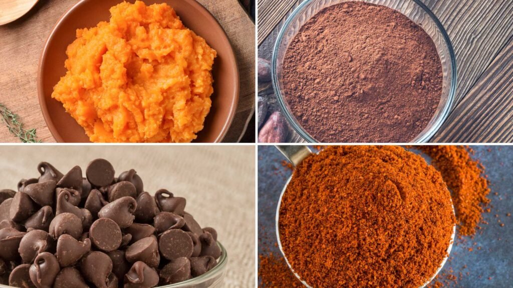 Ingredients for Dark Chocolate Sweet Potato Chipotle Fudge