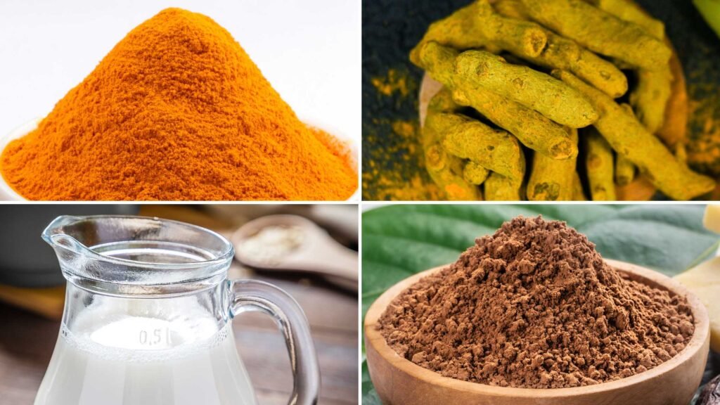 Ingredients for Cacao Turmeric Maca Hot Chocolate