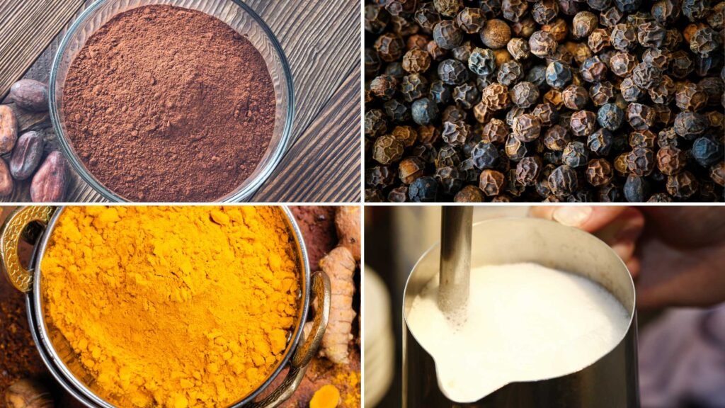 Ingredients to Make the Best Chocolate Turmeric Latte